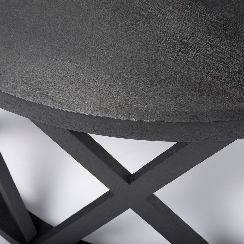 Mercana - Forsey 28.0L x 45.3W x 18.0H Black Solid Wood Round Coffee Table - 69745 view 5