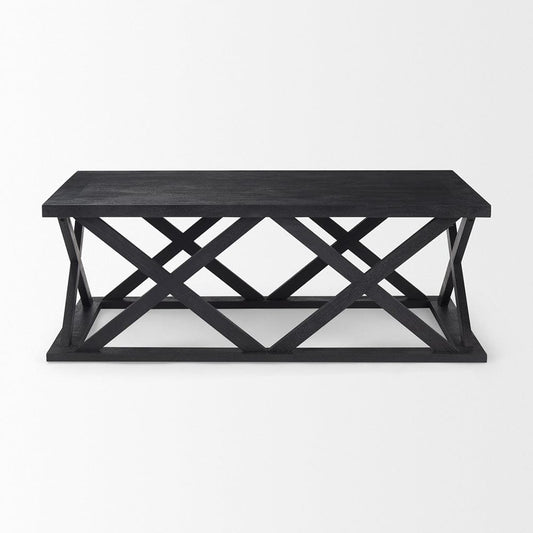 Mercana - Forsey 48.0L x 28.0W x 17.5H Black Wood Rectangular Coffee Table - 69743_CLOSEOUT view 2