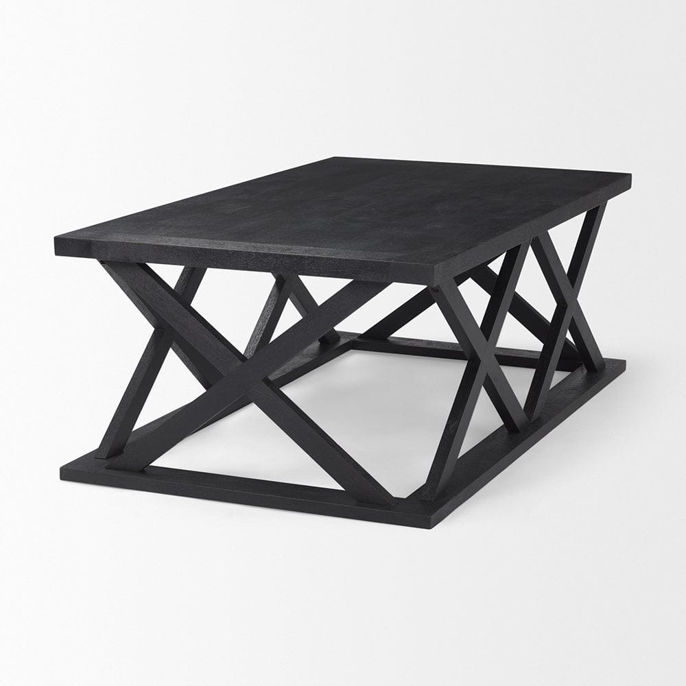 Mercana - Forsey 48.0L x 28.0W x 17.5H Black Wood Rectangular Coffee Table - 69743_CLOSEOUT view 4