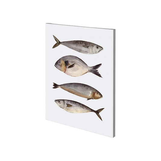 Mercana - Four Fish II by Emma Scarvey a Hand Embellished Textured Canvas - 101084-S view 1