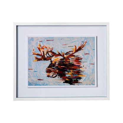 Mercana - Fractal Moose by Altamura a Hand Embellished Textured Framed Art Print Matted under Glass - 12730 view 1