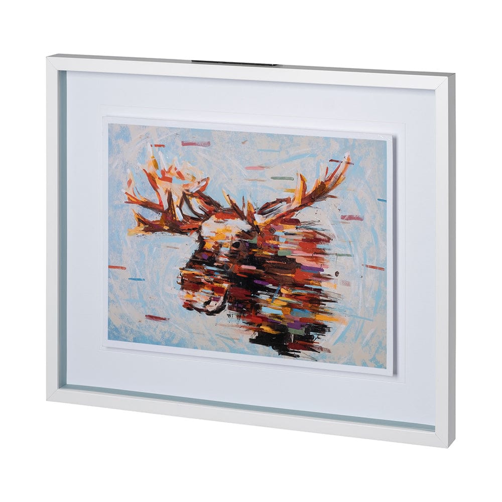 Mercana - Fractal Moose by Altamura a Hand Embellished Textured Framed Art Print Matted under Glass - 12730 view 2