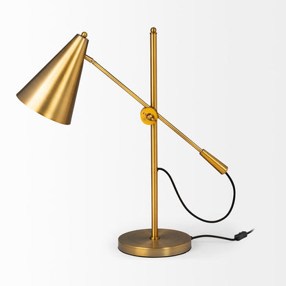 Mercana - Fragon I 26"H Gold-Tone Metal Adjustable Cone Shade Table Lamp - 65225 view 2