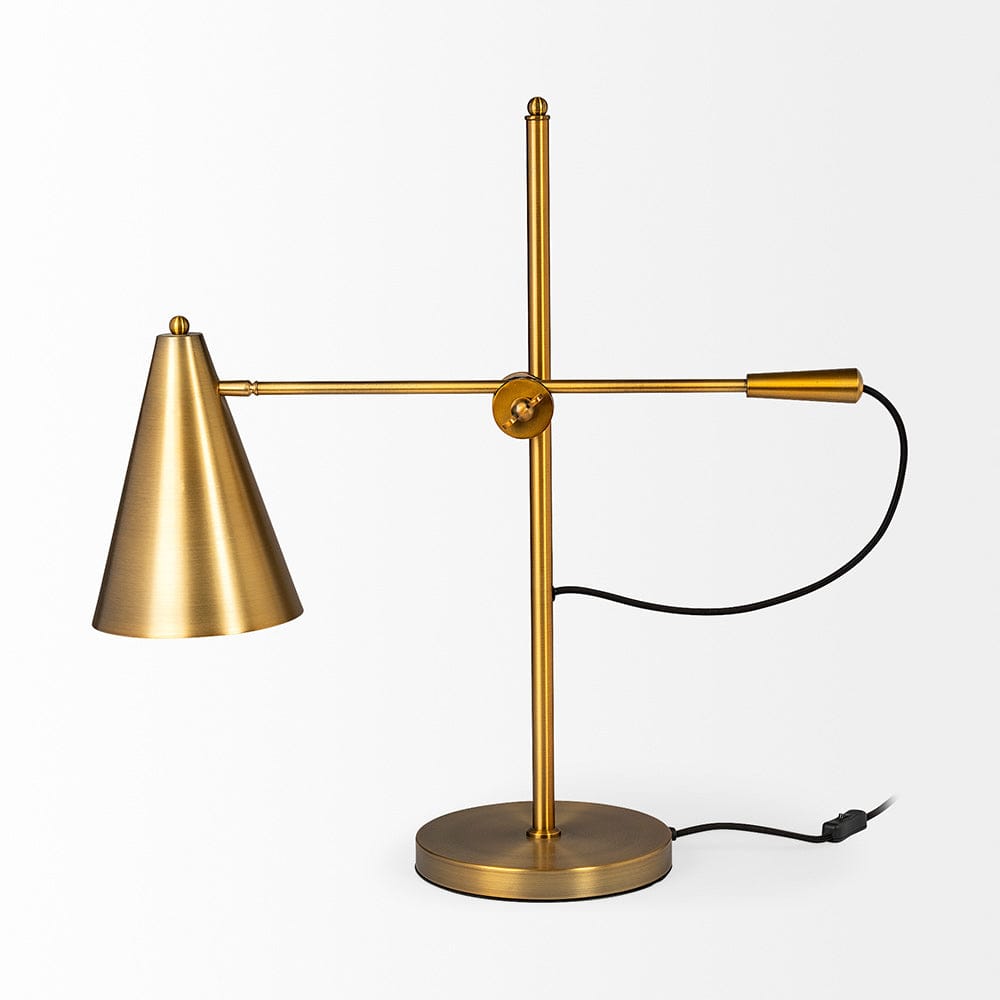 Mercana - Fragon I 26"H Gold-Tone Metal Adjustable Cone Shade Table Lamp - 65225 view 3