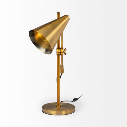 Mercana - Fragon I 26"H Gold-Tone Metal Adjustable Cone Shade Table Lamp - 65225 view 4
