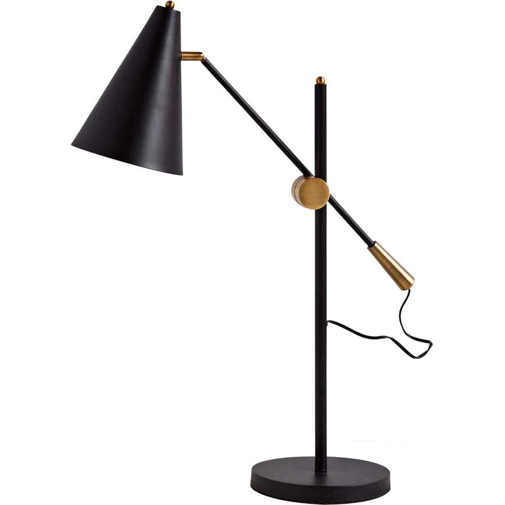 Mercana - Fragon II 26"H Black/Gold Metal Adjustable Cone Shade Table Lamp - 65226 view 1