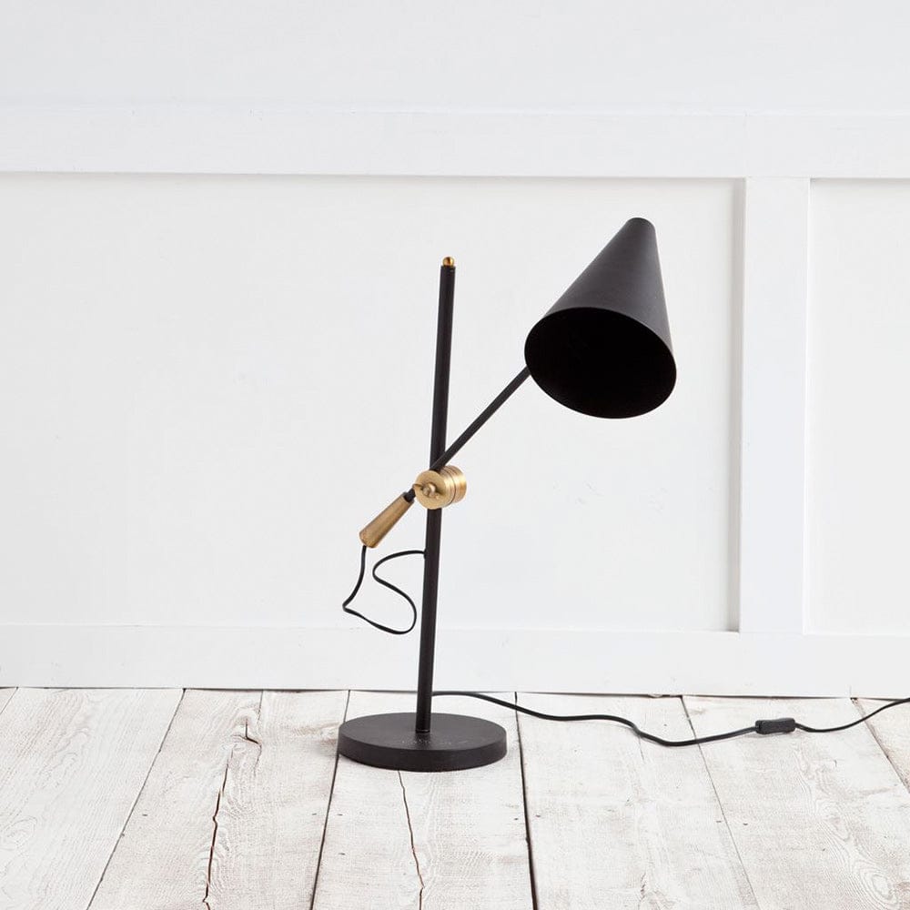 Mercana - Fragon II 26"H Black/Gold Metal Adjustable Cone Shade Table Lamp - 65226 view 2