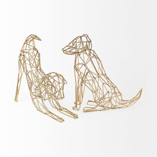 Mercana - Frankie II 13L x 6W Gold Wire Framed Dog Shaped Decor - 67884 view 2