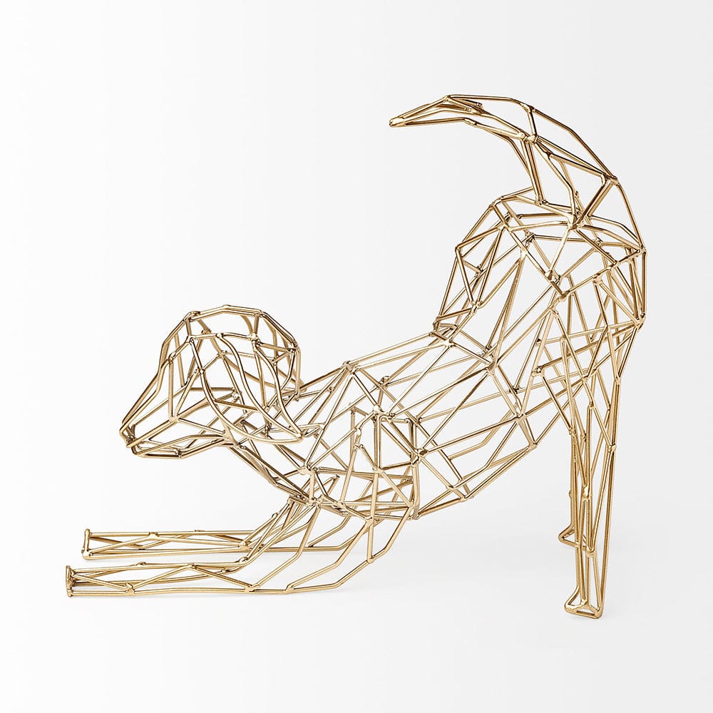 Mercana - Frankie II 13L x 6W Gold Wire Framed Dog Shaped Decor - 67884 view 4
