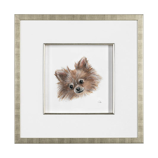Mercana - Frankie Pomeranian 1 by Mercana Studio Hand Embellished Framed Art Print Matted under Glass - 13376 view 1