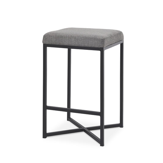 Mercana - Frodo 16.5L x 16.5W x 26.4H Gray Fabric Seat W/Black Iron Frame Counter Stool - 69574 view 1