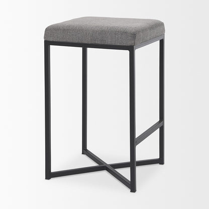 Mercana - Frodo 16.5L x 16.5W x 26.4H Gray Fabric Seat W/Black Iron Frame Counter Stool - 69574 view 5
