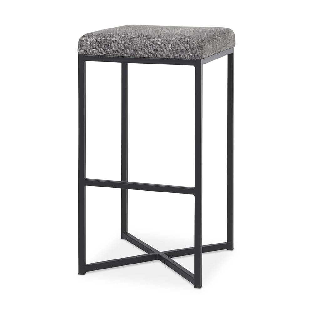 Mercana - Frodo 16.5L x 16.5W x 29.75H Gray Fabric Seat W/Black Iron Frame Bar Stool - 69575 view 1