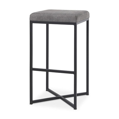 Mercana - Frodo 16.5L x 16.5W x 29.75H Gray Fabric Seat W/Black Iron Frame Bar Stool - 69575 view 1