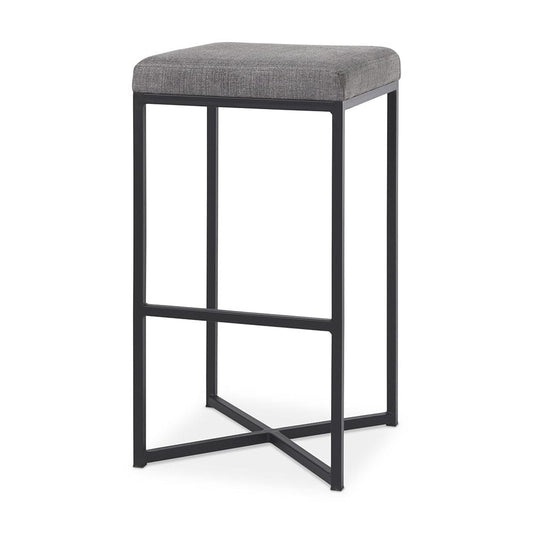 Mercana - Frodo 16.5L x 16.5W x 29.75H Gray Fabric Seat W/Black Iron Frame Bar Stool - 69575 view 1