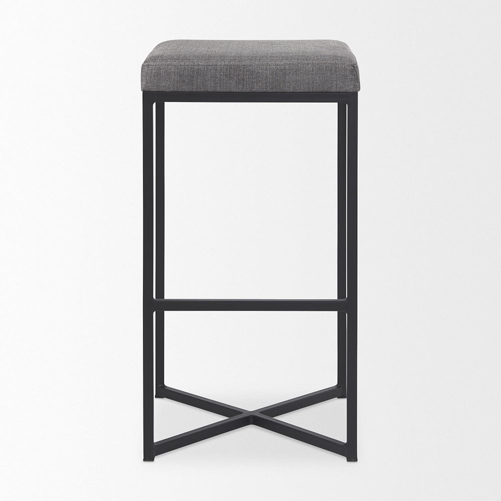 Mercana - Frodo 16.5L x 16.5W x 29.75H Gray Fabric Seat W/Black Iron Frame Bar Stool - 69575 view 2