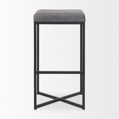 Mercana - Frodo 16.5L x 16.5W x 29.75H Gray Fabric Seat W/Black Iron Frame Bar Stool - 69575 view 2