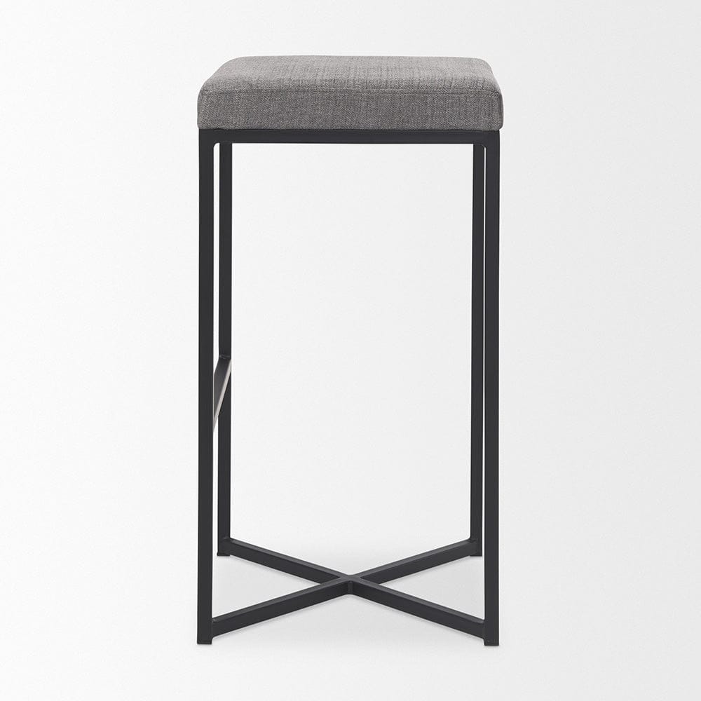 Mercana - Frodo 16.5L x 16.5W x 29.75H Gray Fabric Seat W/Black Iron Frame Bar Stool - 69575 view 3
