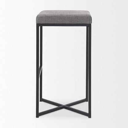 Mercana - Frodo 16.5L x 16.5W x 29.75H Gray Fabric Seat W/Black Iron Frame Bar Stool - 69575 view 3