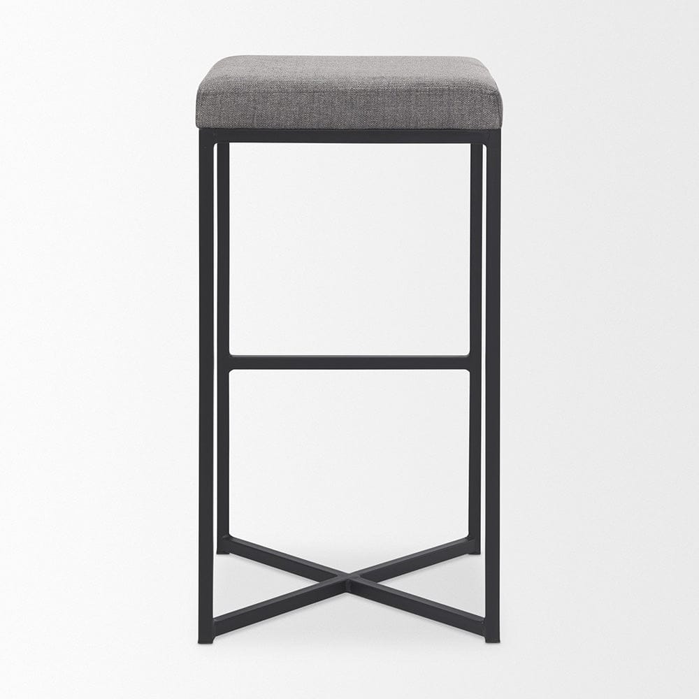 Mercana - Frodo 16.5L x 16.5W x 29.75H Gray Fabric Seat W/Black Iron Frame Bar Stool - 69575 view 4