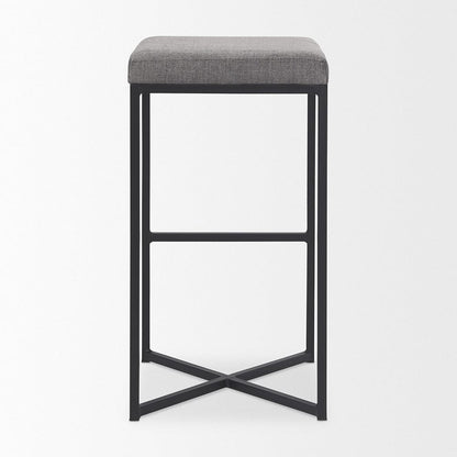 Mercana - Frodo 16.5L x 16.5W x 29.75H Gray Fabric Seat W/Black Iron Frame Bar Stool - 69575 view 4