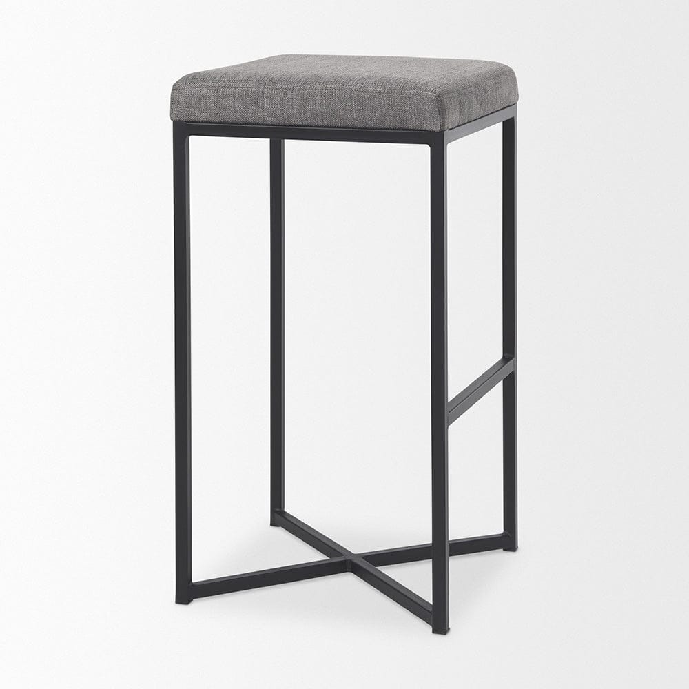 Mercana - Frodo 16.5L x 16.5W x 29.75H Gray Fabric Seat W/Black Iron Frame Bar Stool - 69575 view 5