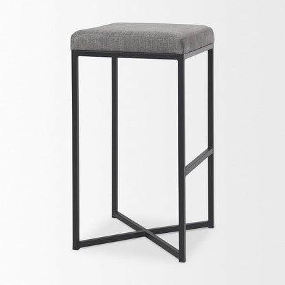 Mercana - Frodo 16.5L x 16.5W x 29.75H Gray Fabric Seat W/Black Iron Frame Bar Stool - 69575 view 5