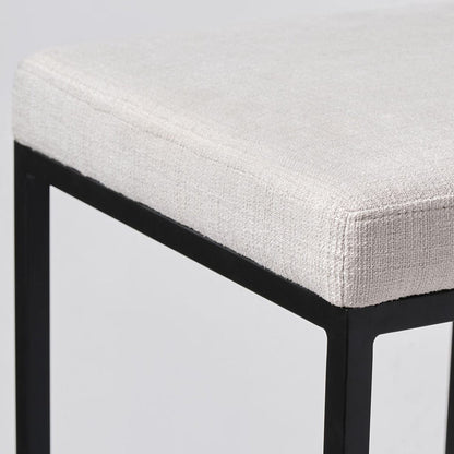 Mercana - Frodo 29.75" Seat Height White Fabric Seat Black Metal Base Stool - 68445 view 6