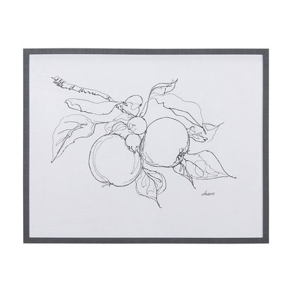 Mercana - Fruit Sketch Apple by Mercana Studio a Hand Embellished Textured Framed Art Print - 14338 view 1
