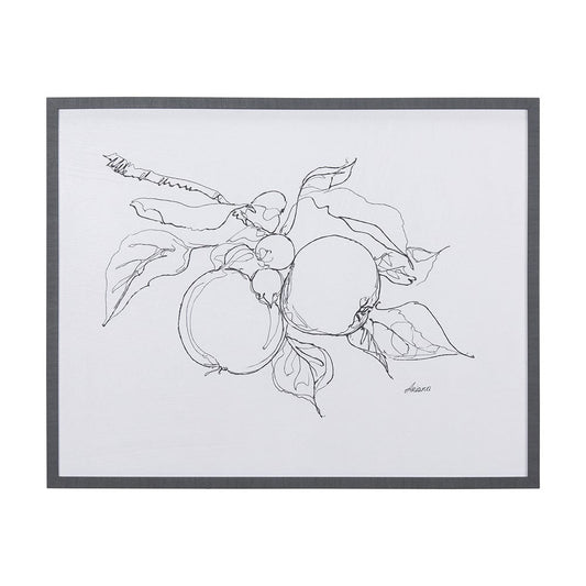 Mercana - Fruit Sketch Apple by Mercana Studio a Hand Embellished Textured Framed Art Print - 14338 view 1