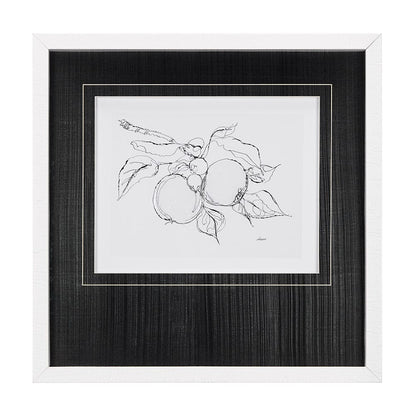 Mercana - Fruit Sketch Apple by Mercana Studio a Hand Embellished Textured Framed Art Print Matted under Glass - 14490 view 1