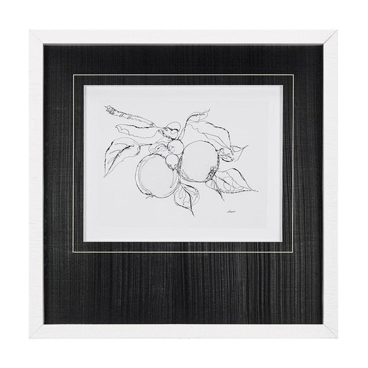 Mercana - Fruit Sketch Apple by Mercana Studio a Hand Embellished Textured Framed Art Print Matted under Glass - 14490 view 1
