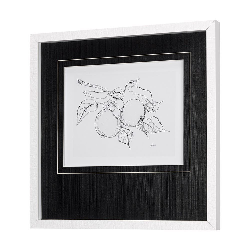 Mercana - Fruit Sketch Apple by Mercana Studio a Hand Embellished Textured Framed Art Print Matted under Glass - 14490 view 2