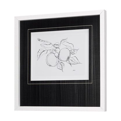 Mercana - Fruit Sketch Apple by Mercana Studio a Hand Embellished Textured Framed Art Print Matted under Glass - 14490 view 2
