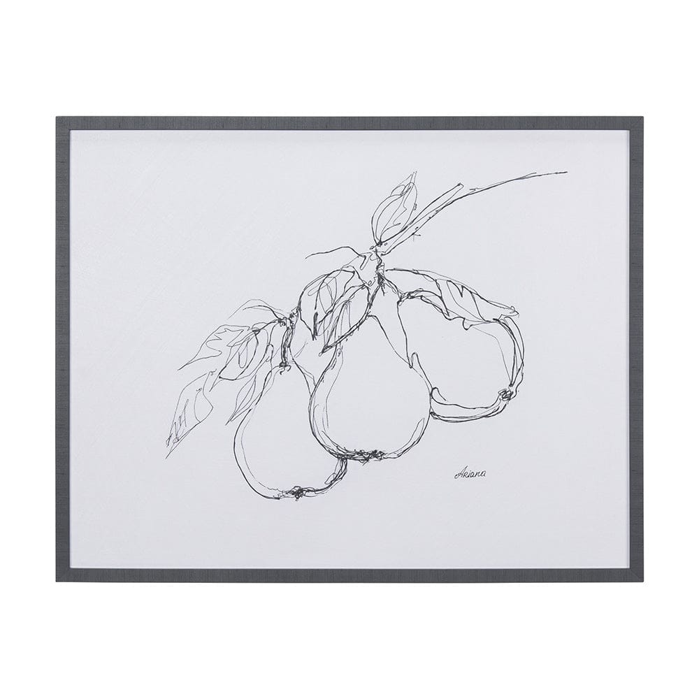 Mercana - Fruit Sketch Pear by Mercana Studio a Hand Embellished Textured Framed Art Print - 14339 view 1