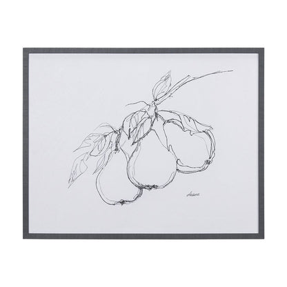 Mercana - Fruit Sketch Pear by Mercana Studio a Hand Embellished Textured Framed Art Print - 14339 view 1