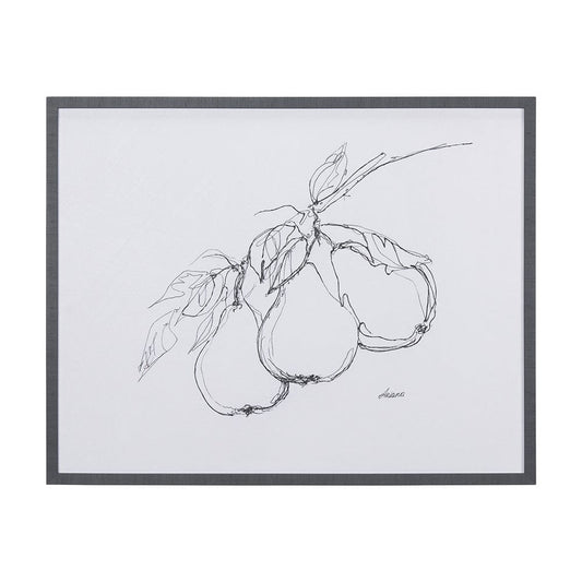 Mercana - Fruit Sketch Pear by Mercana Studio a Hand Embellished Textured Framed Art Print - 14339 view 1