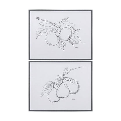 Mercana - Fruit Sketch Pear by Mercana Studio a Hand Embellished Textured Framed Art Print - 14339 view 9