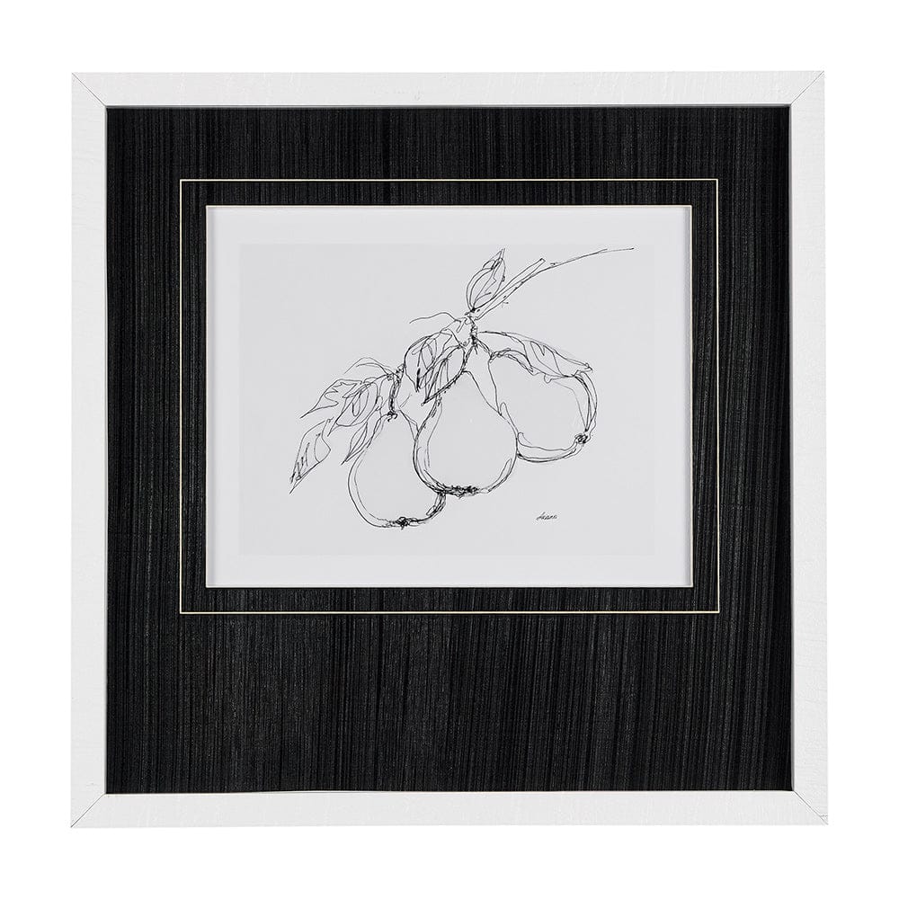 Mercana - Fruit Sketch Pear by Mercana Studio a Hand Embellished Textured Framed Art Print Matted under Glass - 14491 view 1