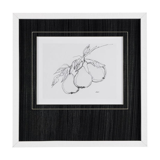 Mercana - Fruit Sketch Pear by Mercana Studio a Hand Embellished Textured Framed Art Print Matted under Glass - 14491 view 1