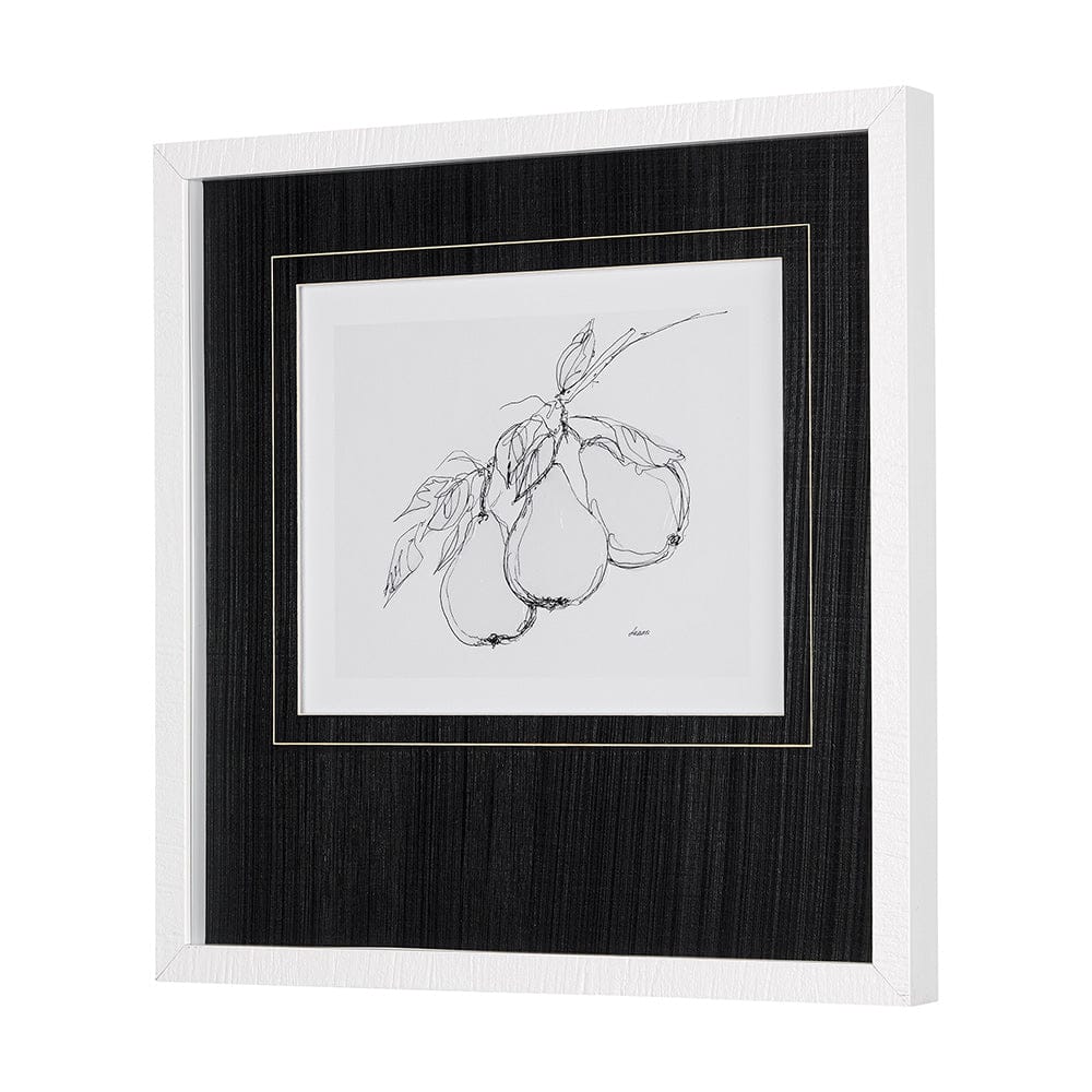 Mercana - Fruit Sketch Pear by Mercana Studio a Hand Embellished Textured Framed Art Print Matted under Glass - 14491 view 2