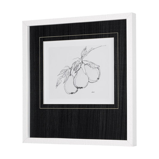Mercana - Fruit Sketch Pear by Mercana Studio a Hand Embellished Textured Framed Art Print Matted under Glass - 14491 view 2