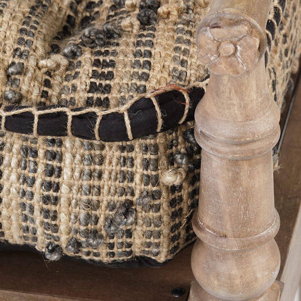 Mercana - Fullerton II 57L x 21W Jute Patterned Top W/Brown Wood Base Accent Bench - 68457 view 5