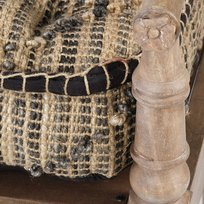 Mercana - Fullerton II 57L x 21W Jute Patterned Top W/Brown Wood Base Accent Bench - 68457 view 5