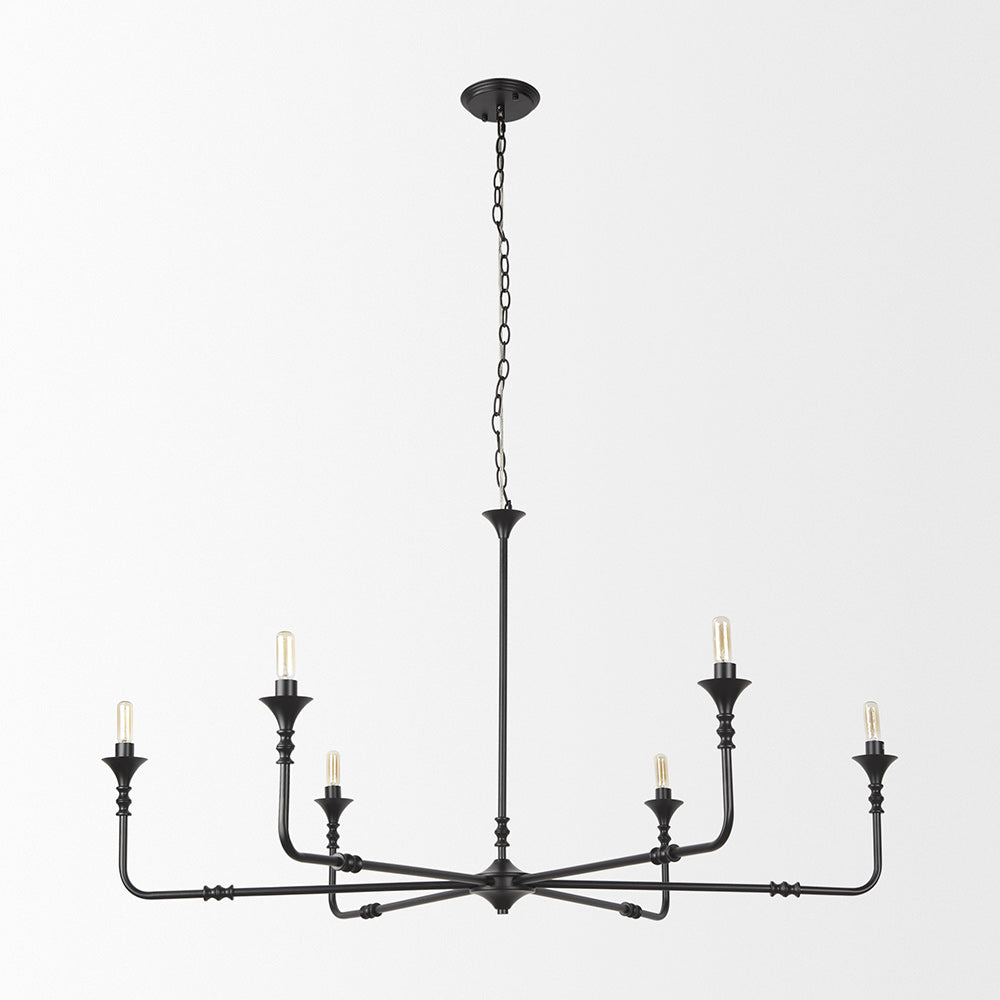Mercana - Gabriel Large Matte Black Chandelier - 70695_CLOSEOUT view 2