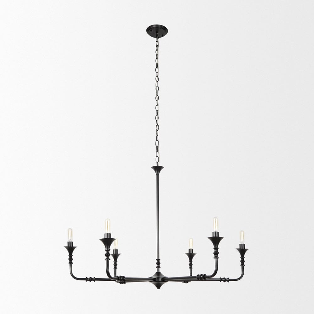 Mercana - Gabriel Small Matte Black Chandelier - 70694_CLOSEOUT view 2