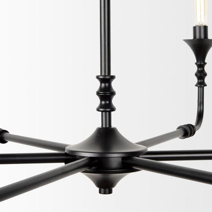 Mercana - Gabriel Small Matte Black Chandelier - 70694_CLOSEOUT view 6