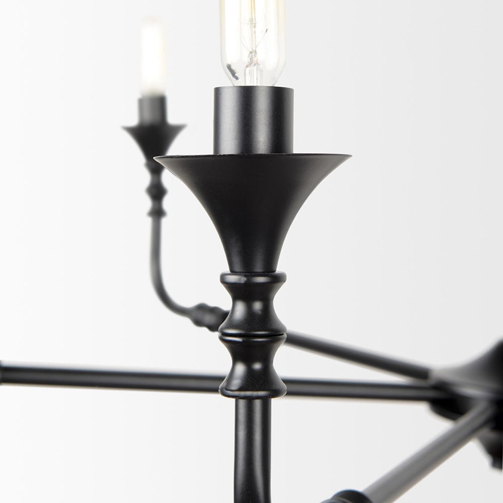 Mercana - Gabriel Small Matte Black Chandelier - 70694_CLOSEOUT view 7