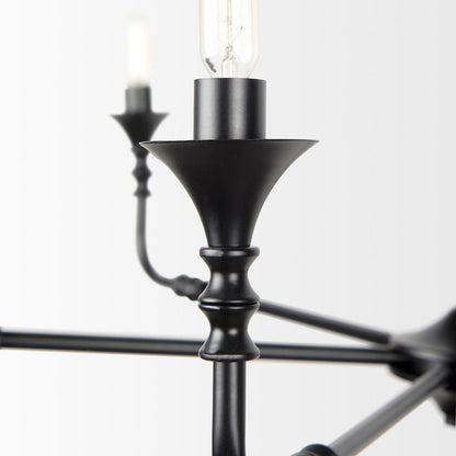 Mercana - Gabriel Small Matte Black Chandelier - 70694_CLOSEOUT view 7
