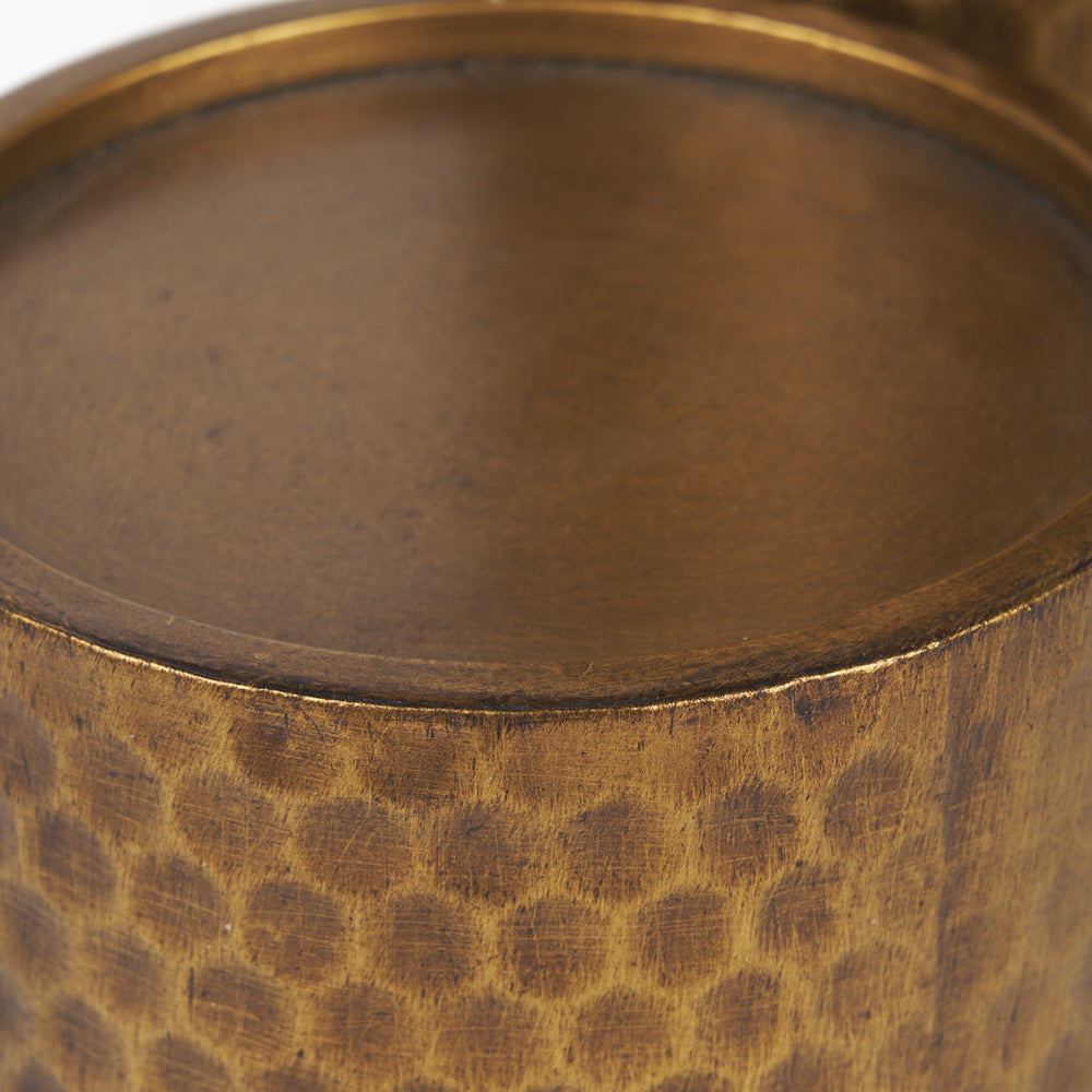 Mercana - Gage Antiqued Gold Honeycomb Textured Metal Candle Holder (Set of 2) - 70542 view 6